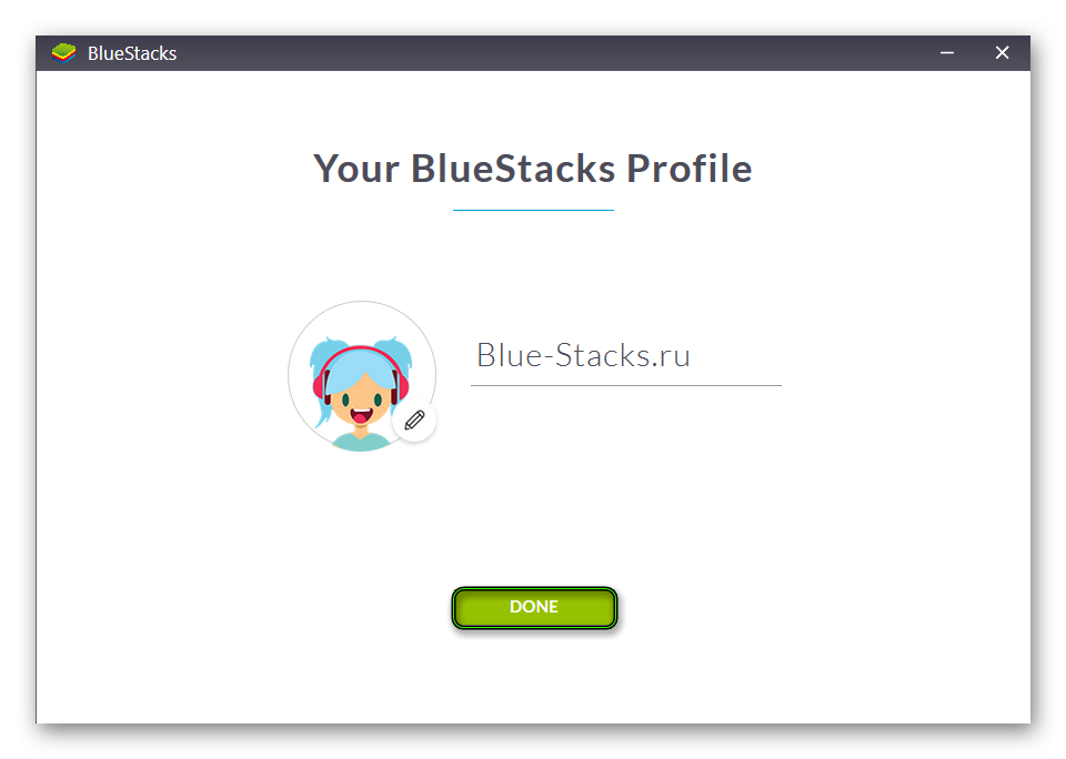Настройка профиля в BlueStacks 2