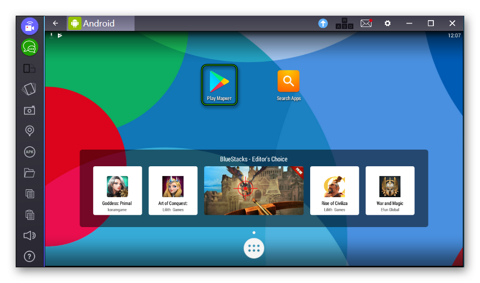 Launch Play Store on BlueStacks 2